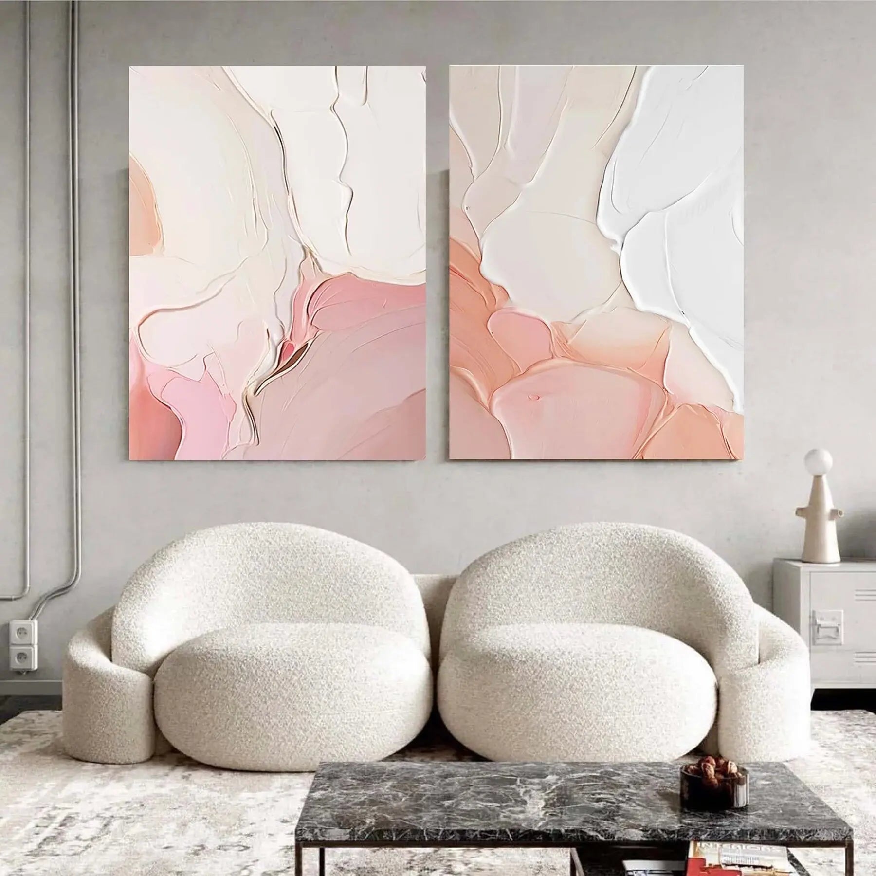 Pink Milk Color Pic 100% Hand Painted Modern Abstract Oil Painting On Canvas Wall Art  For Living Room Home Decoration No Frame